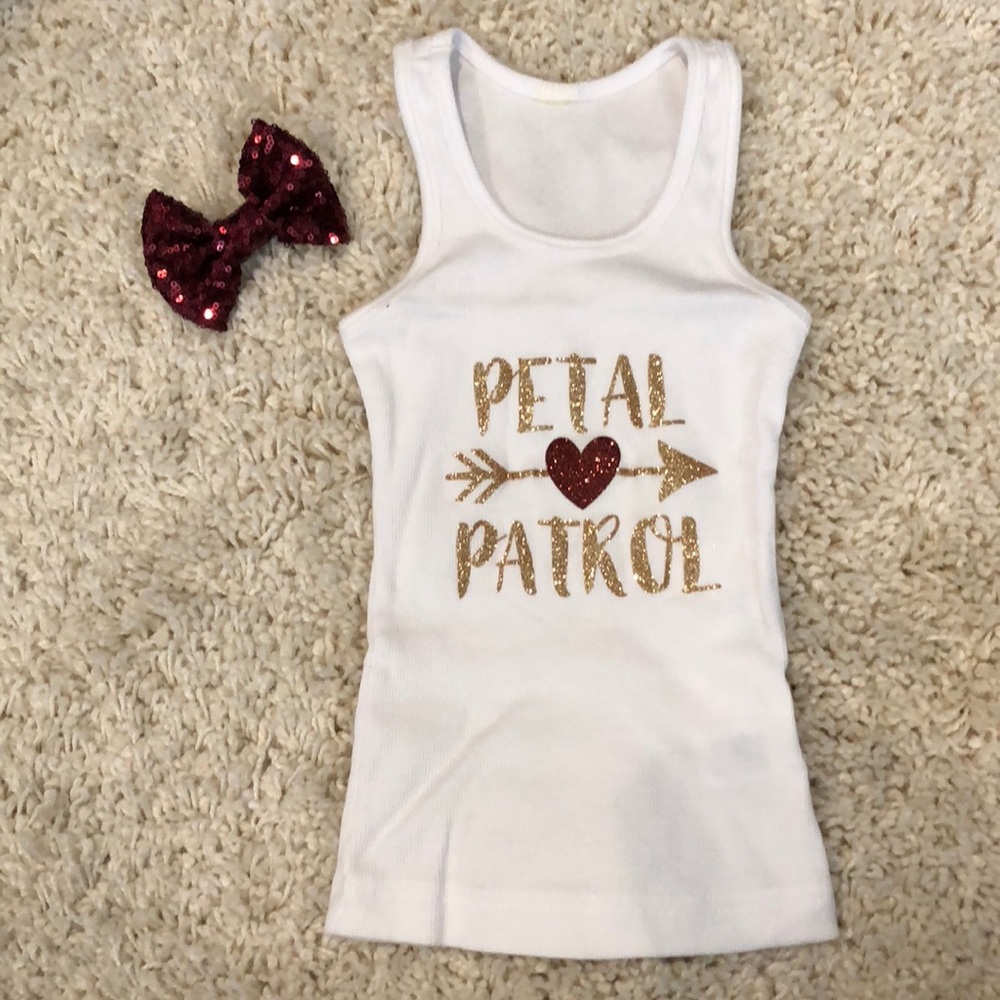 Petal Patrol flower girl tank top